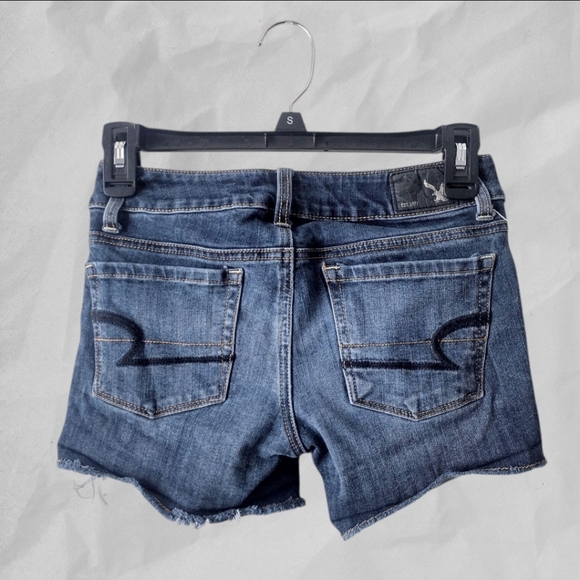 American Eagle Jean Shorts Super Stretch Shortie Size 00 - Picture 2 of 5